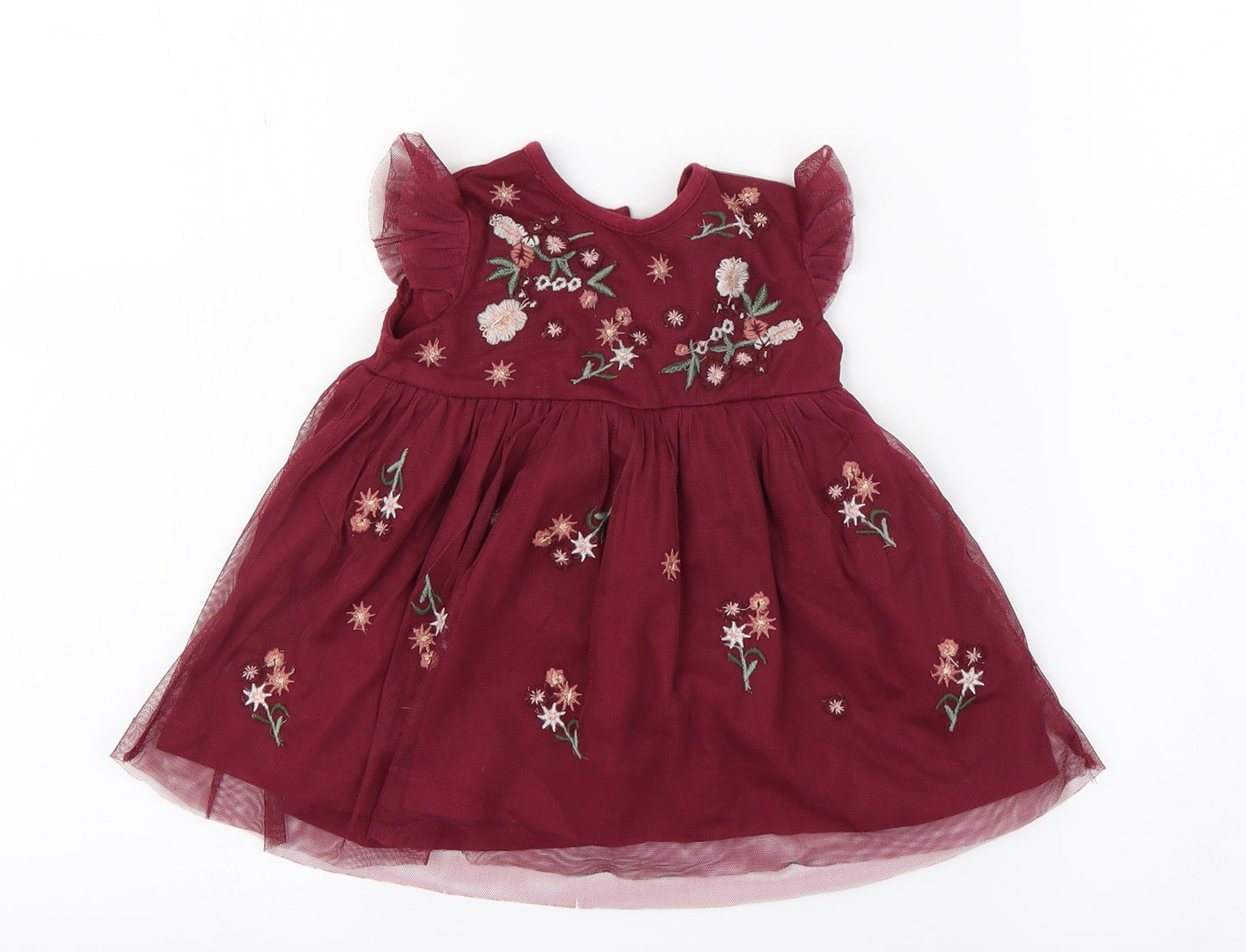F&F  Purple Floral  A-Line  Size 3-6 Months