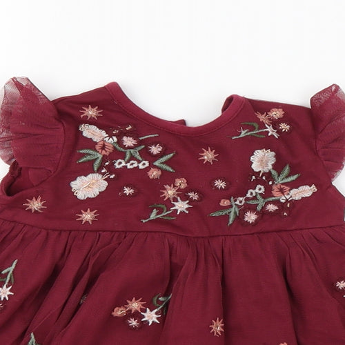 F&F  Purple Floral  A-Line  Size 3-6 Months