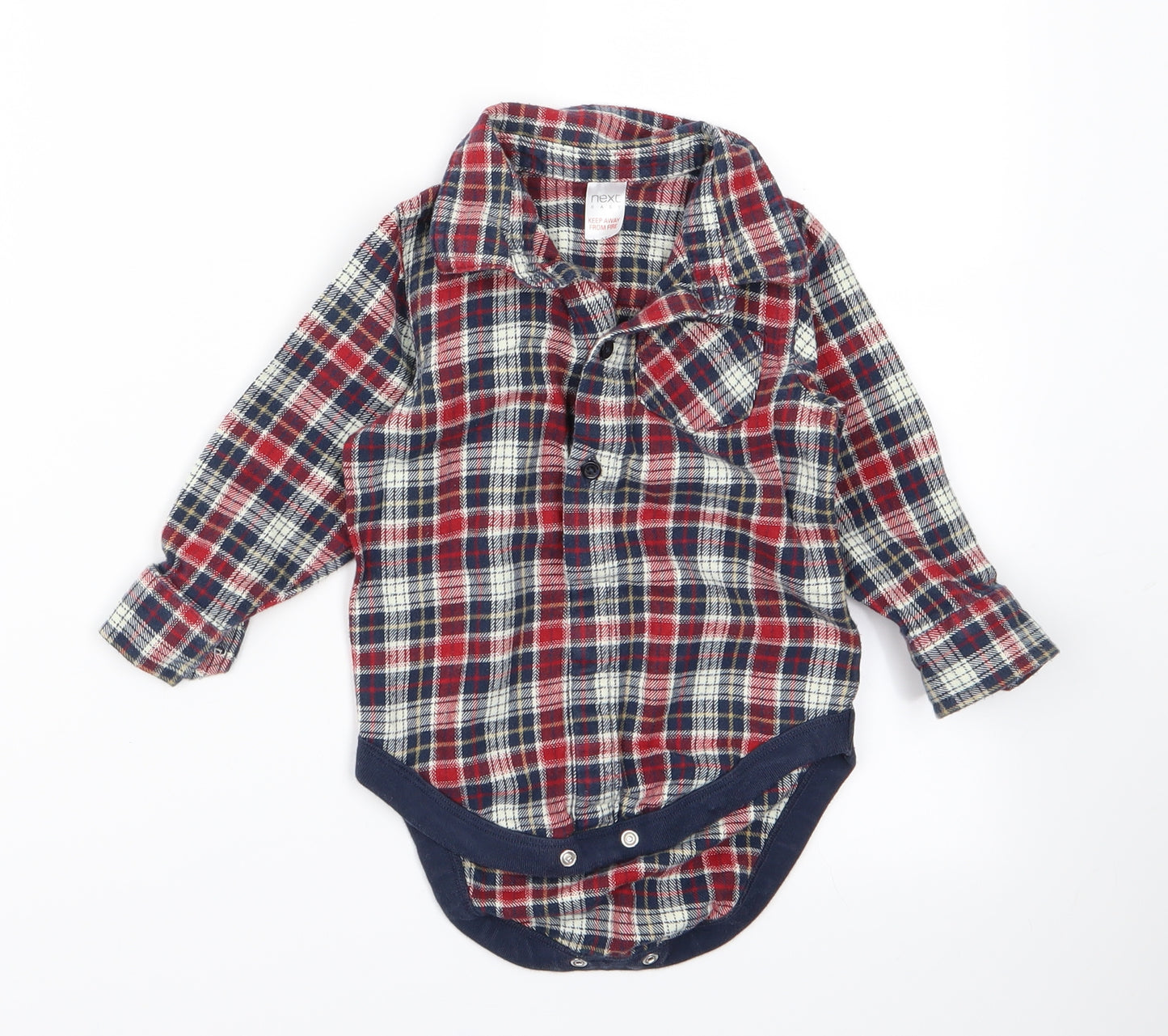 Preworn Baby Red   Basic Button-Up Size Newborn