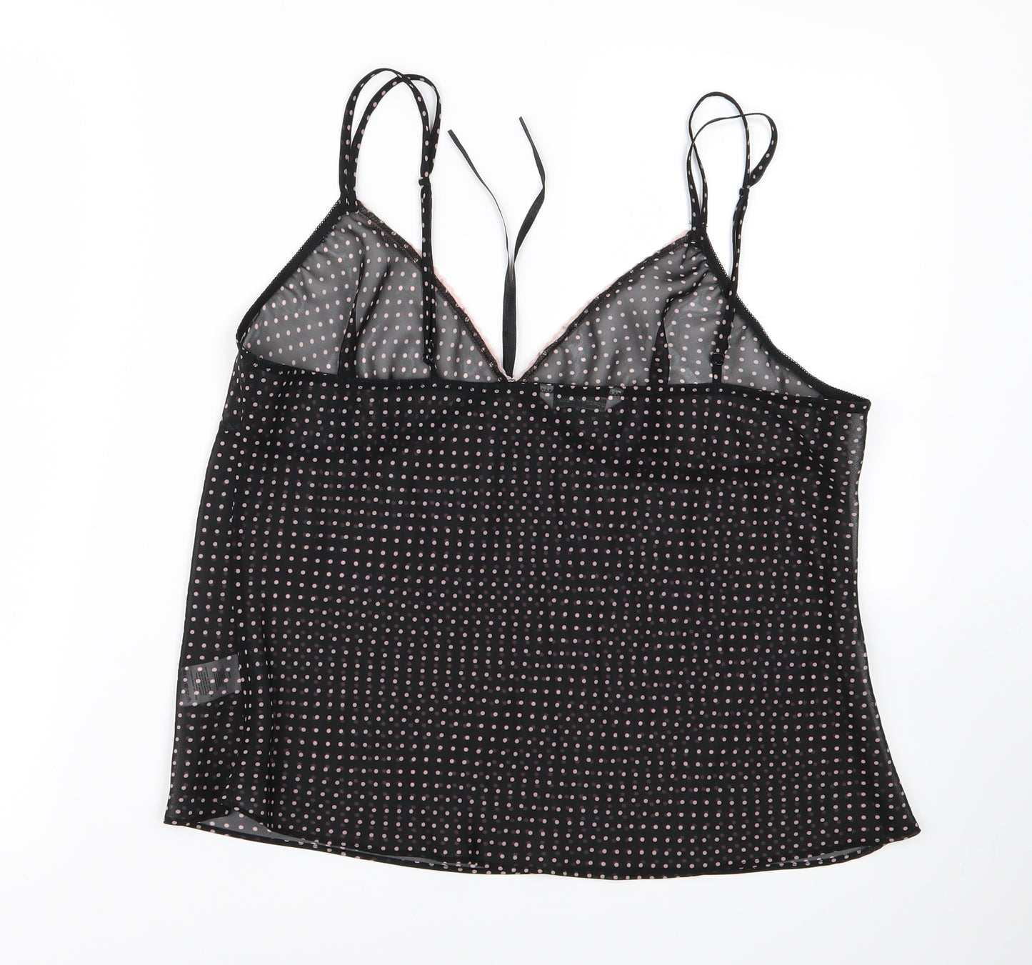 Dorothy Perkins Womens Black Polka Dot Rayon Tunic Tank Size 16
