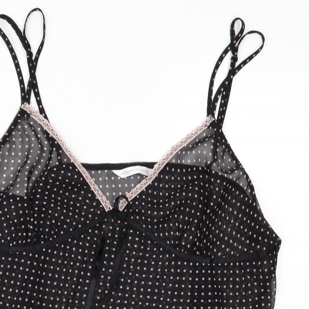 Dorothy Perkins Womens Black Polka Dot Rayon Tunic Tank Size 16