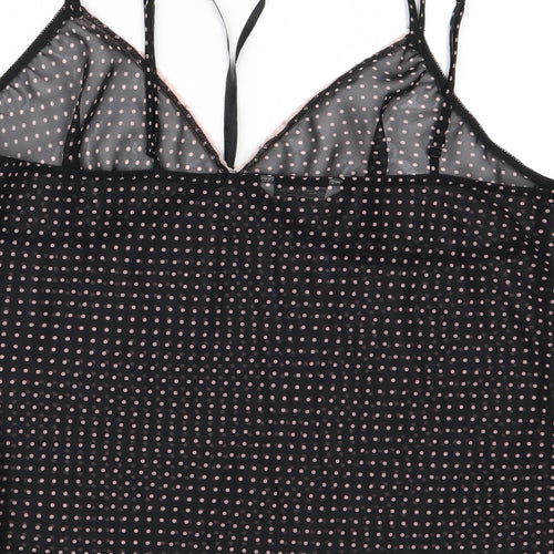 Dorothy Perkins Womens Black Polka Dot Rayon Tunic Tank Size 16