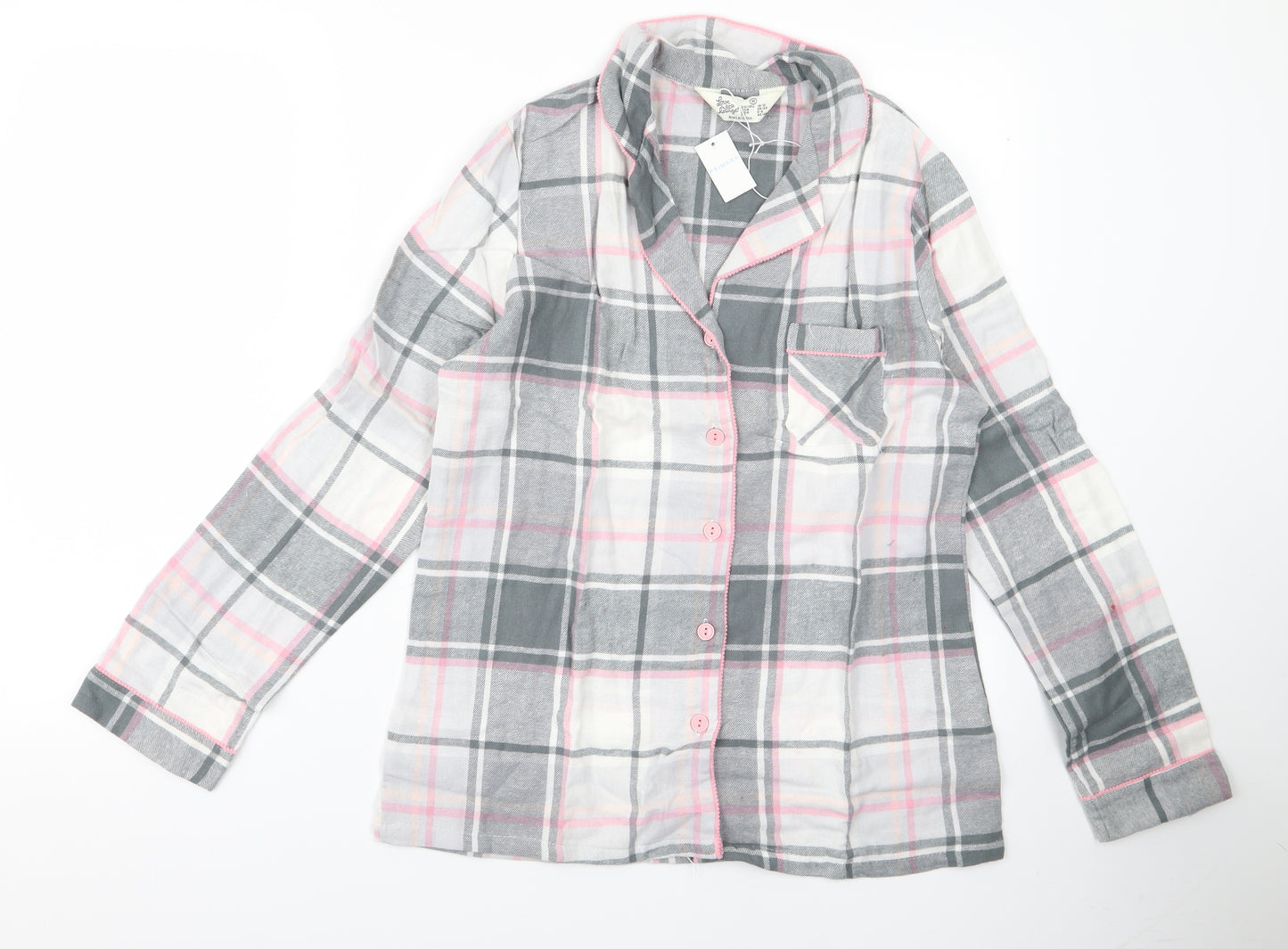 prewon Womens Grey   Basic Button-Up Size M