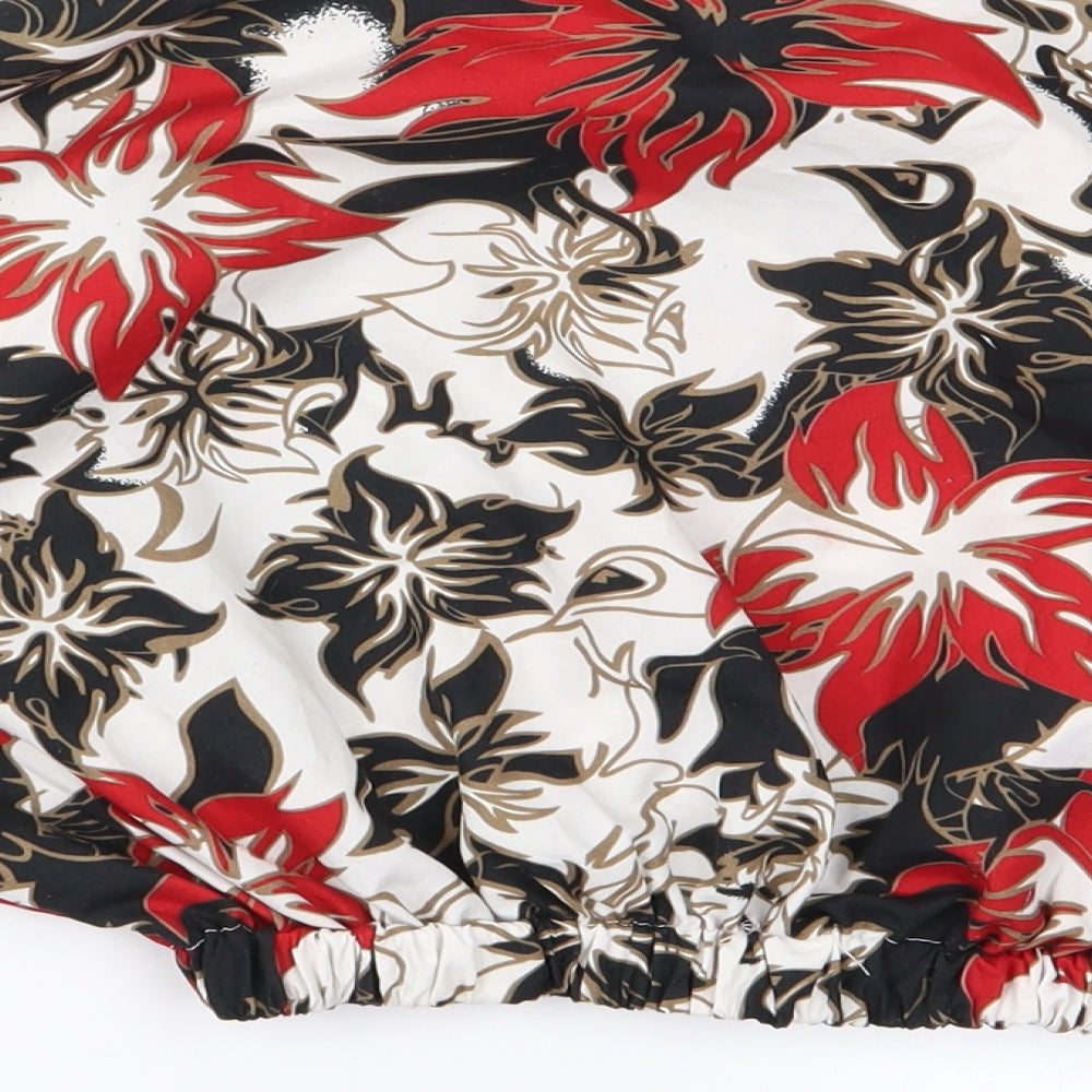 perworn Womens Red  Rayon Cropped Blouse Size M