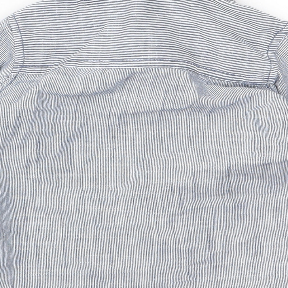 Preworn Baby Blue Striped  Basic Button-Up Size 3-6 Months
