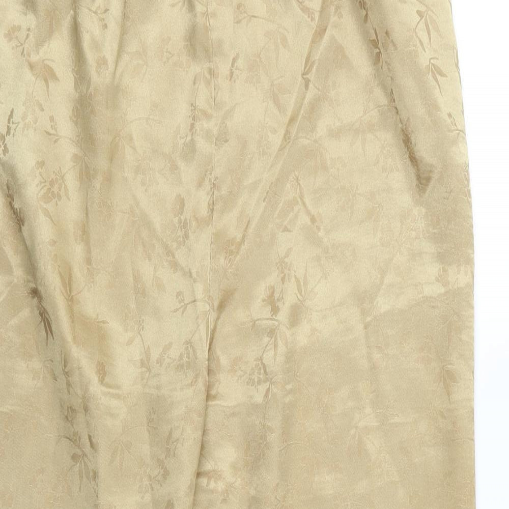 Preworn Womens Gold   Trousers  Size 12 L25 in