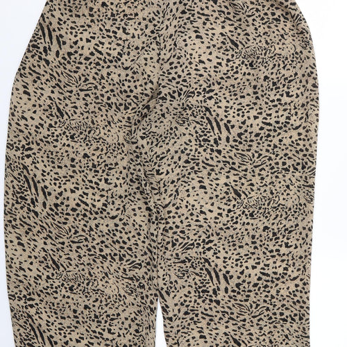 Preworn Womens Brown Animal Print  Trousers  Size 34 L23 in