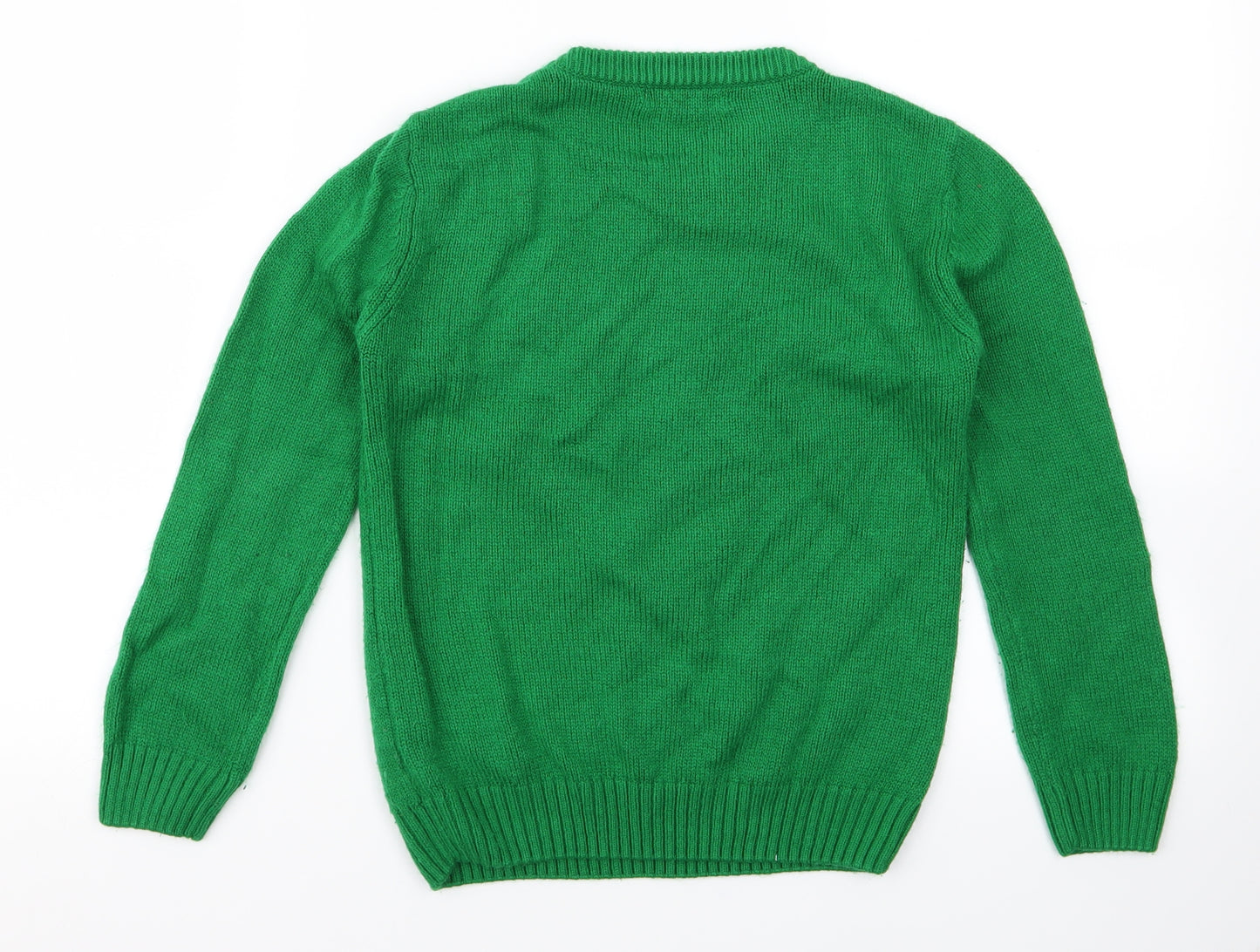 George Boys Green  Rayon Pullover Jumper Size 7 Years  - CHRISMTAS