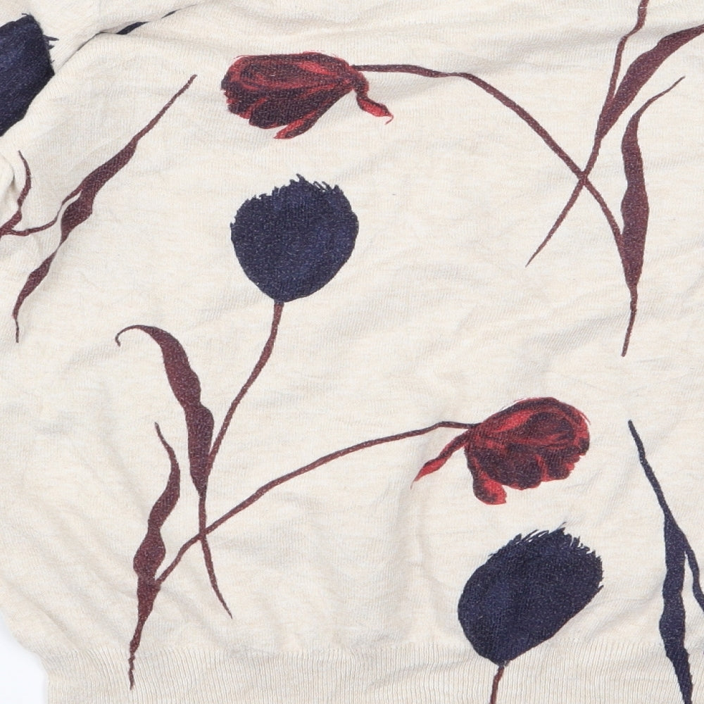 NEXT Womens Beige Floral  Pullover Jumper Size 12