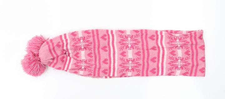 Preworn Girls Pink Striped  Scarf Scarves & Wraps One Size