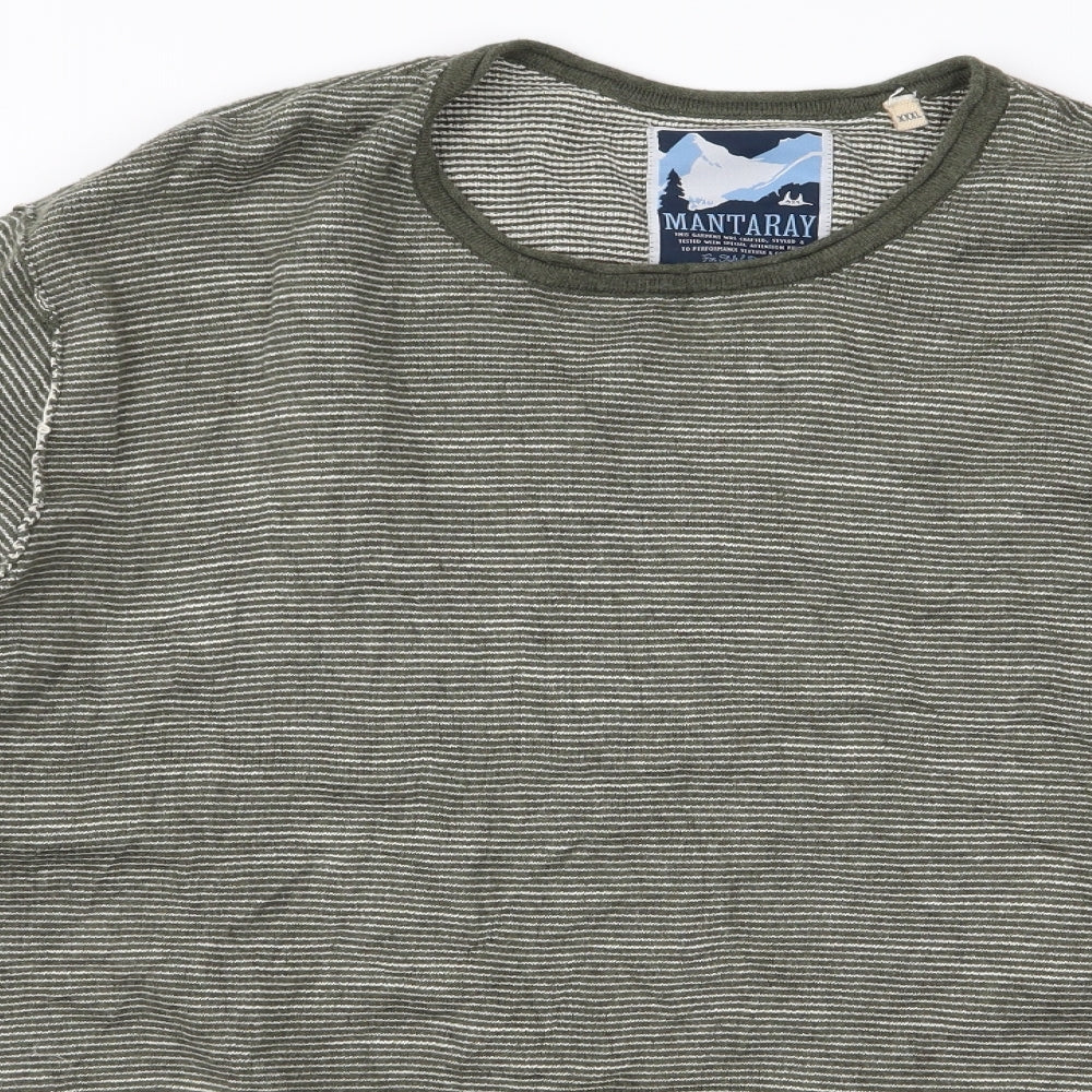 mantaray Womens Brown Striped  Pullover Jumper Size 3XL