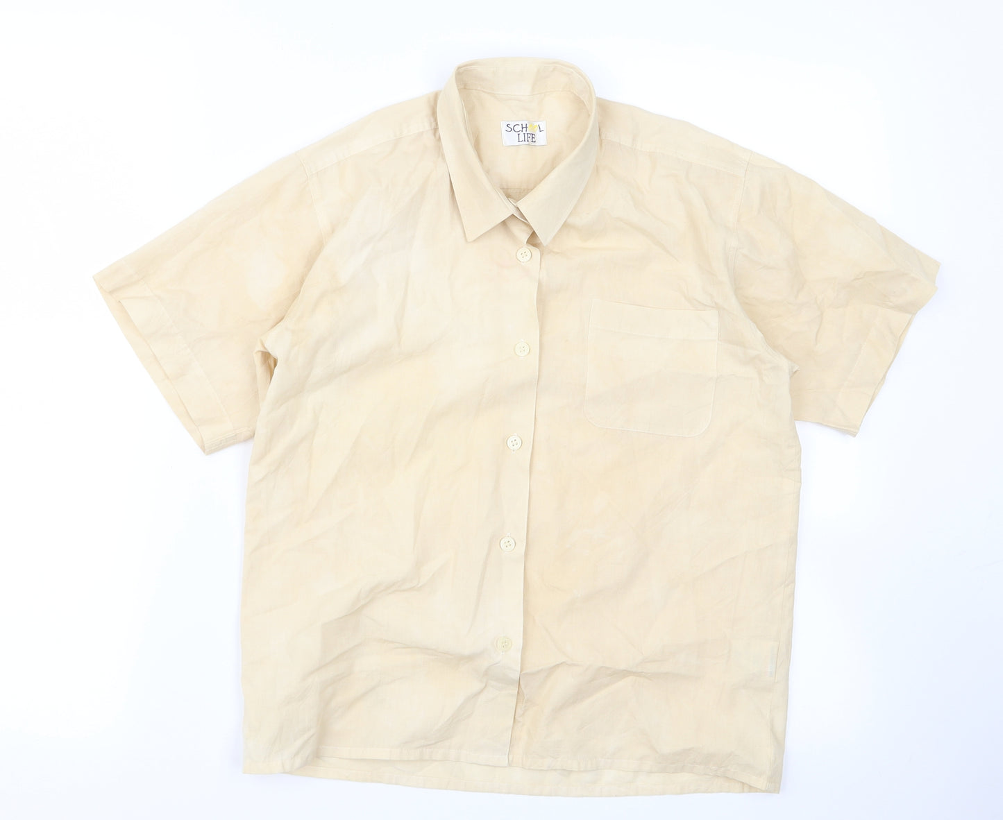 school life Girls Beige  Rayon Basic Button-Up Size 12 Years