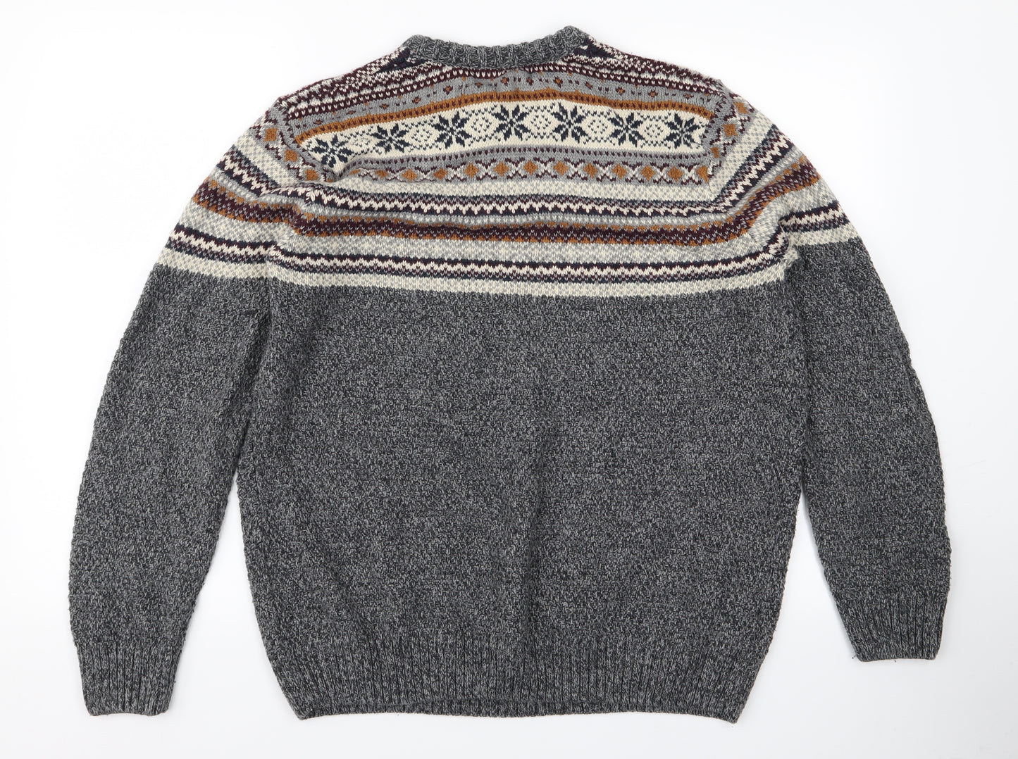 Easy Mens Grey  Rayon Pullover Jumper Size L