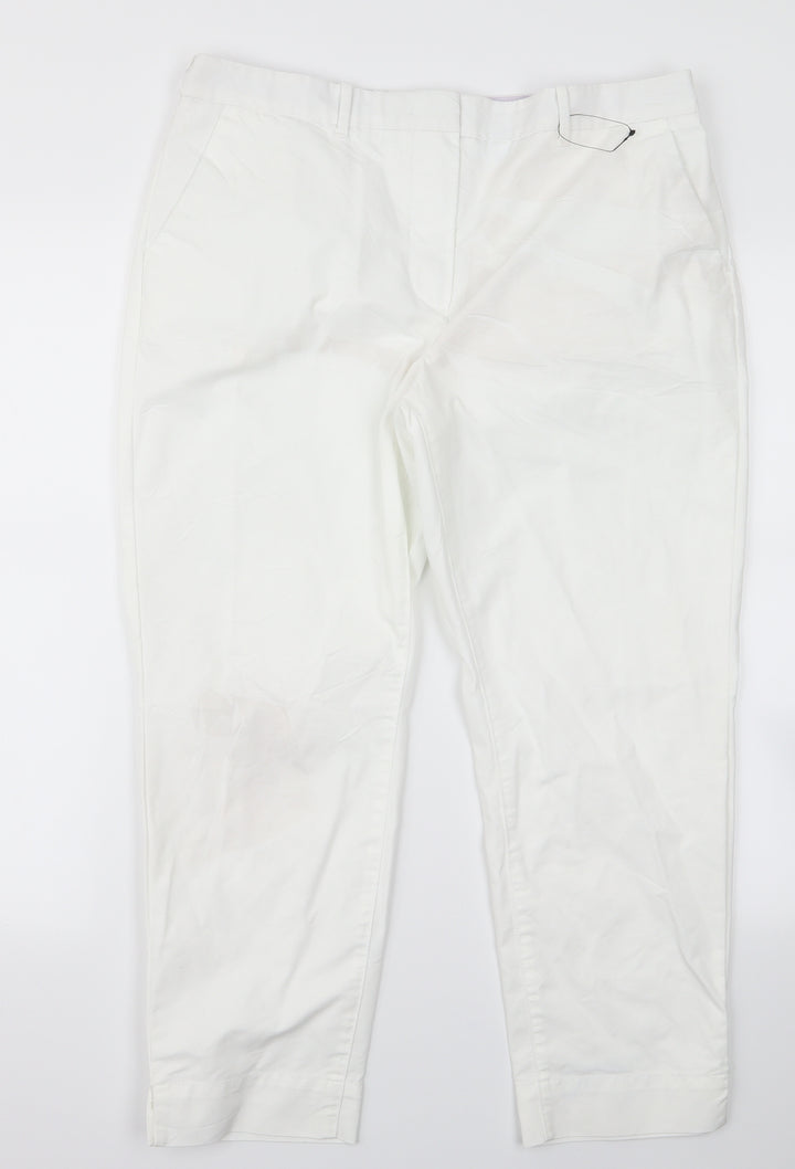 m&s Womens White   Trousers  Size 14 L21 in