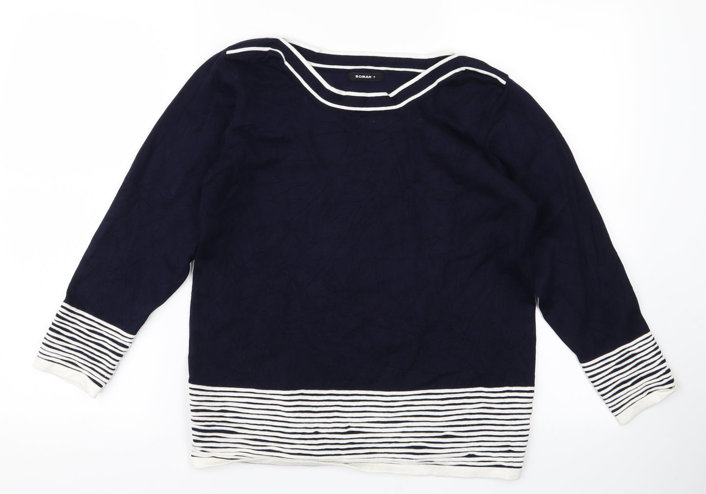 Roman Womens Blue   Pullover Jumper Size 18