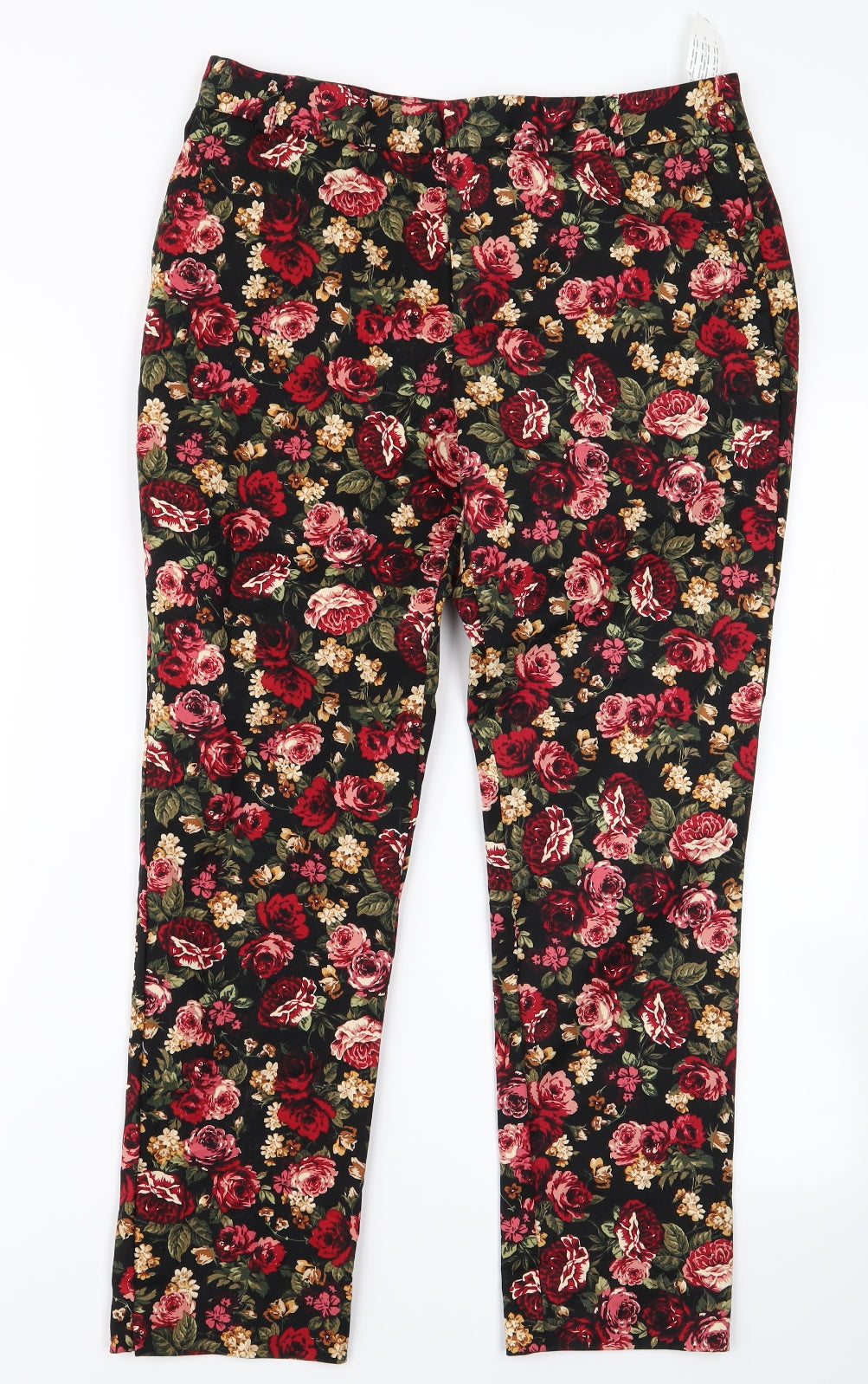 Stradivarius Womens Black Animal Print  Trousers  Size 30 L23 in