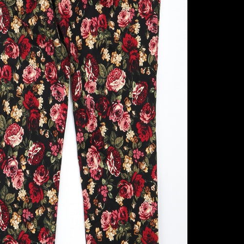 Stradivarius Womens Black Animal Print  Trousers  Size 30 L23 in