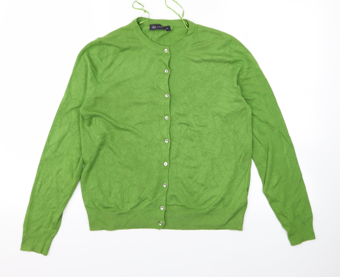 m&s Womens Green   Cardigan Jumper Size 14