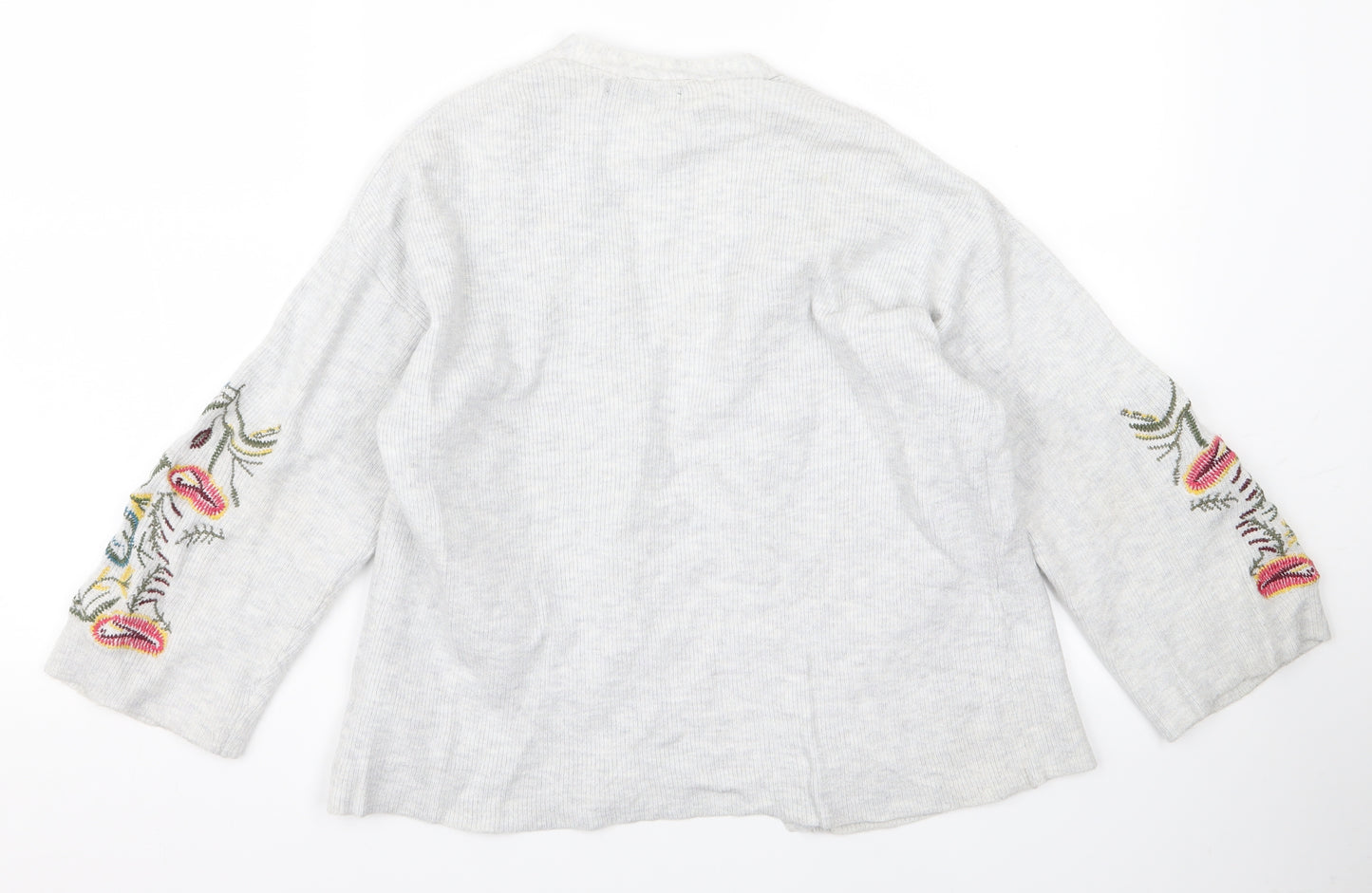 Primark Womens Grey   Cardigan Jumper Size S  - flower