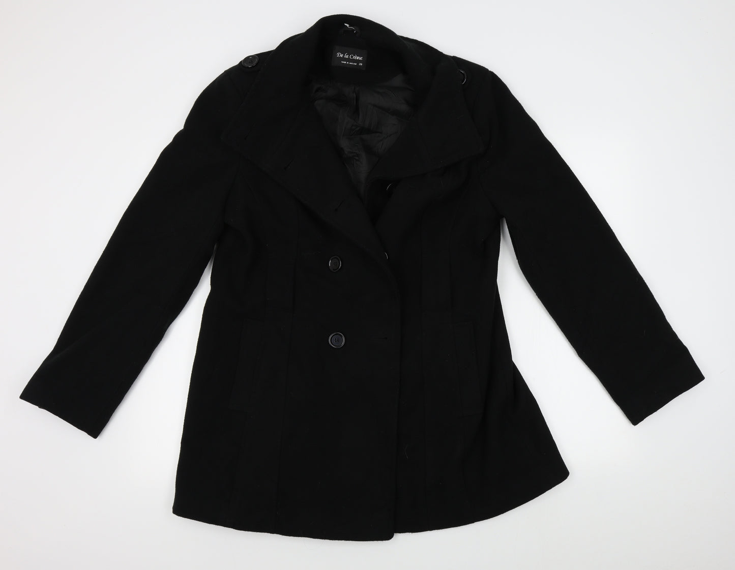 De la Creme Womens Black   Overcoat Coat Size 20
