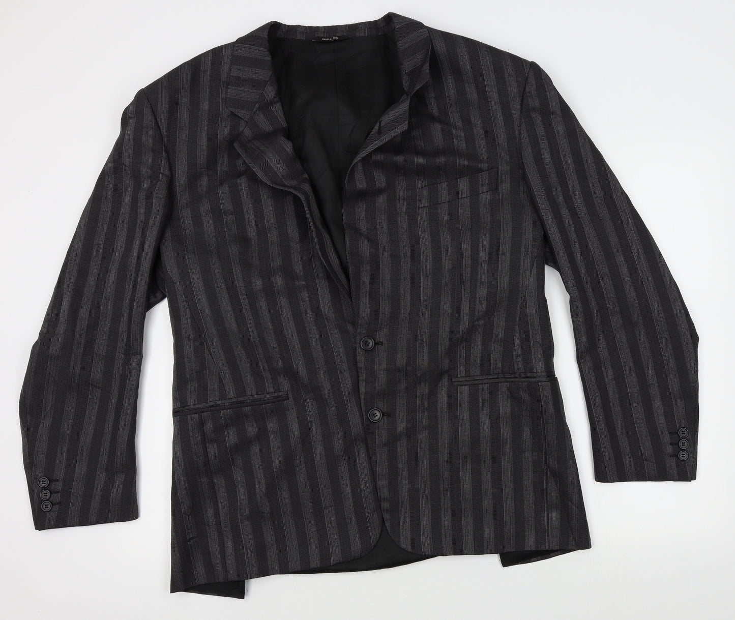 LEONARDO Mens Black Striped  Jacket Blazer One Size