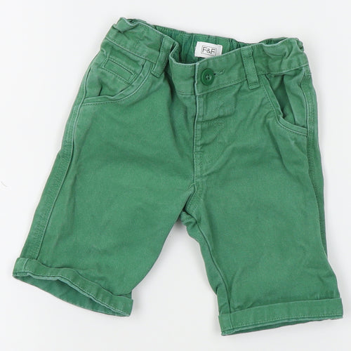 F&F Boys Green   Straight Jeans Size 2 Years
