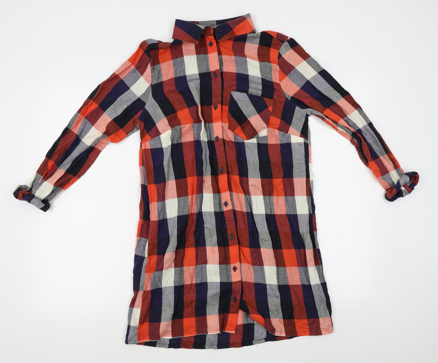 Papaya Womens Red Plaid  Shirt Dress  Size 10