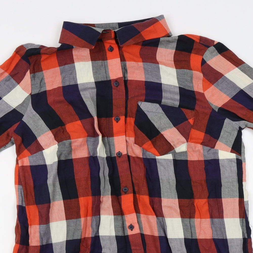 Papaya Womens Red Plaid  Shirt Dress  Size 10