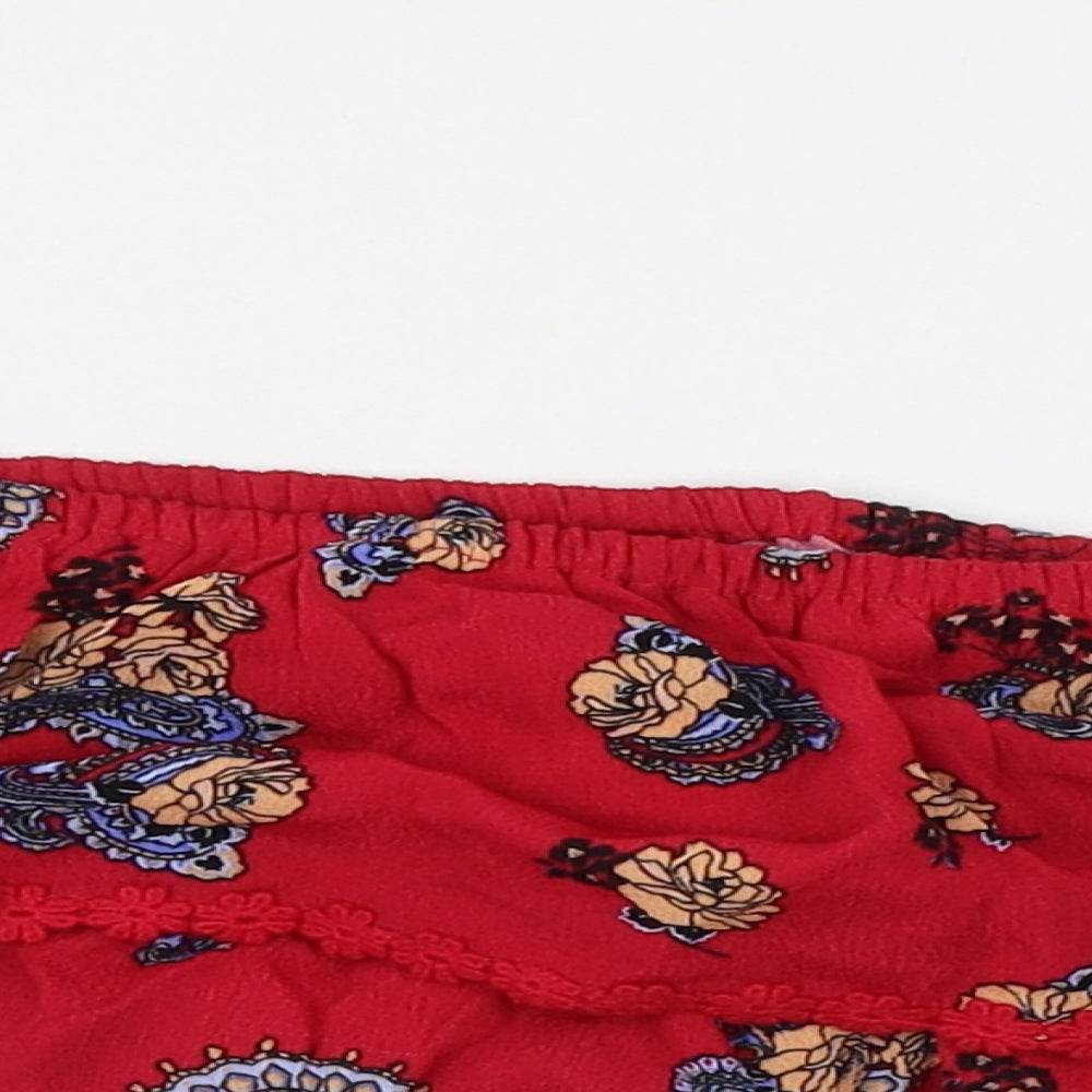 Miss Selfridge Womens Red   Cropped Blouse Size 10