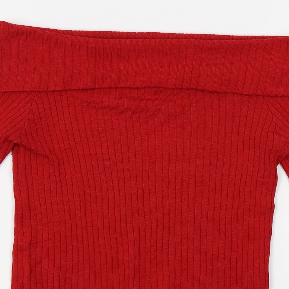 H&M Womens Red   Pullover Jumper Size S