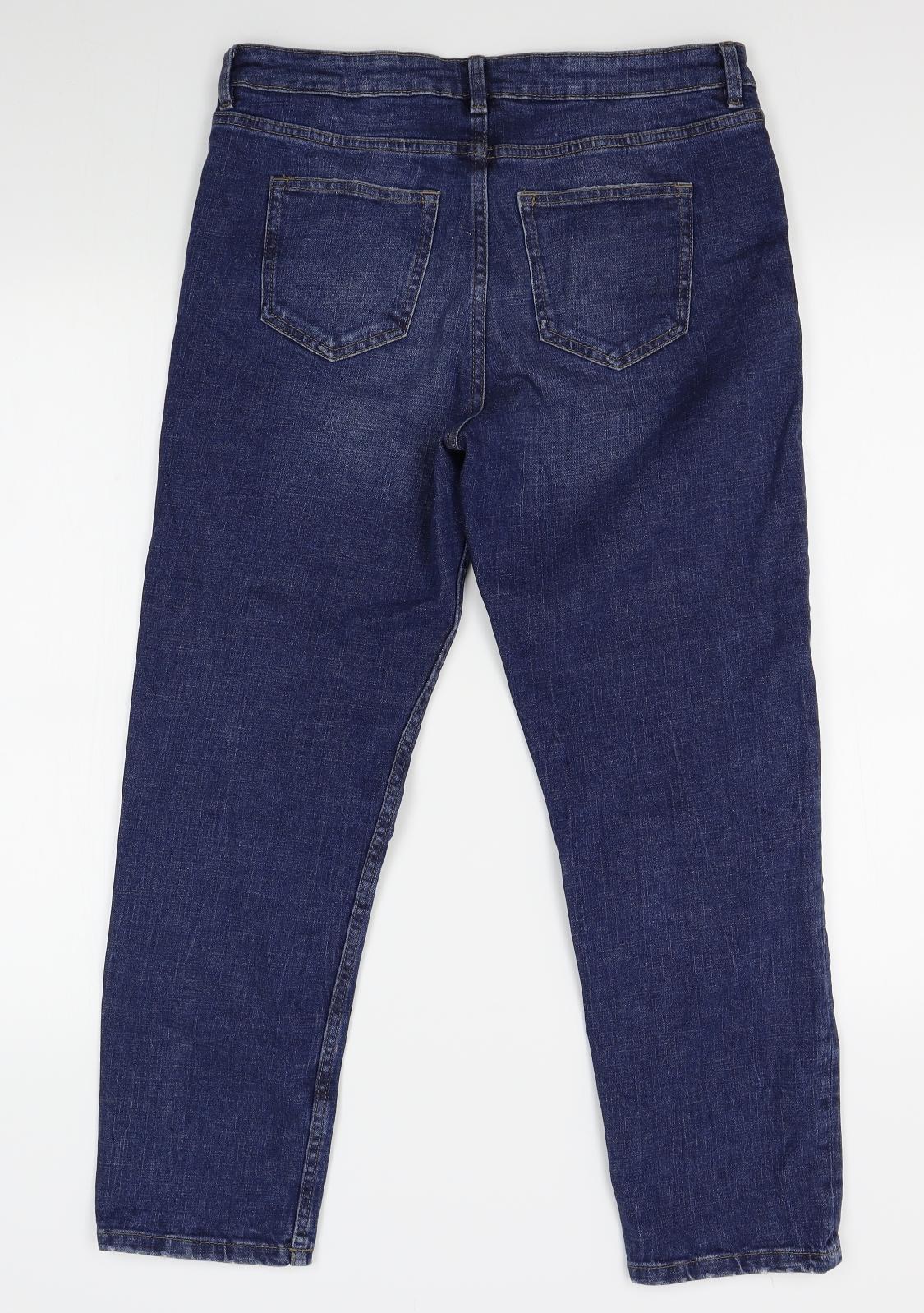 M&S Womens Blue   Straight Jeans Size 10 L25 in