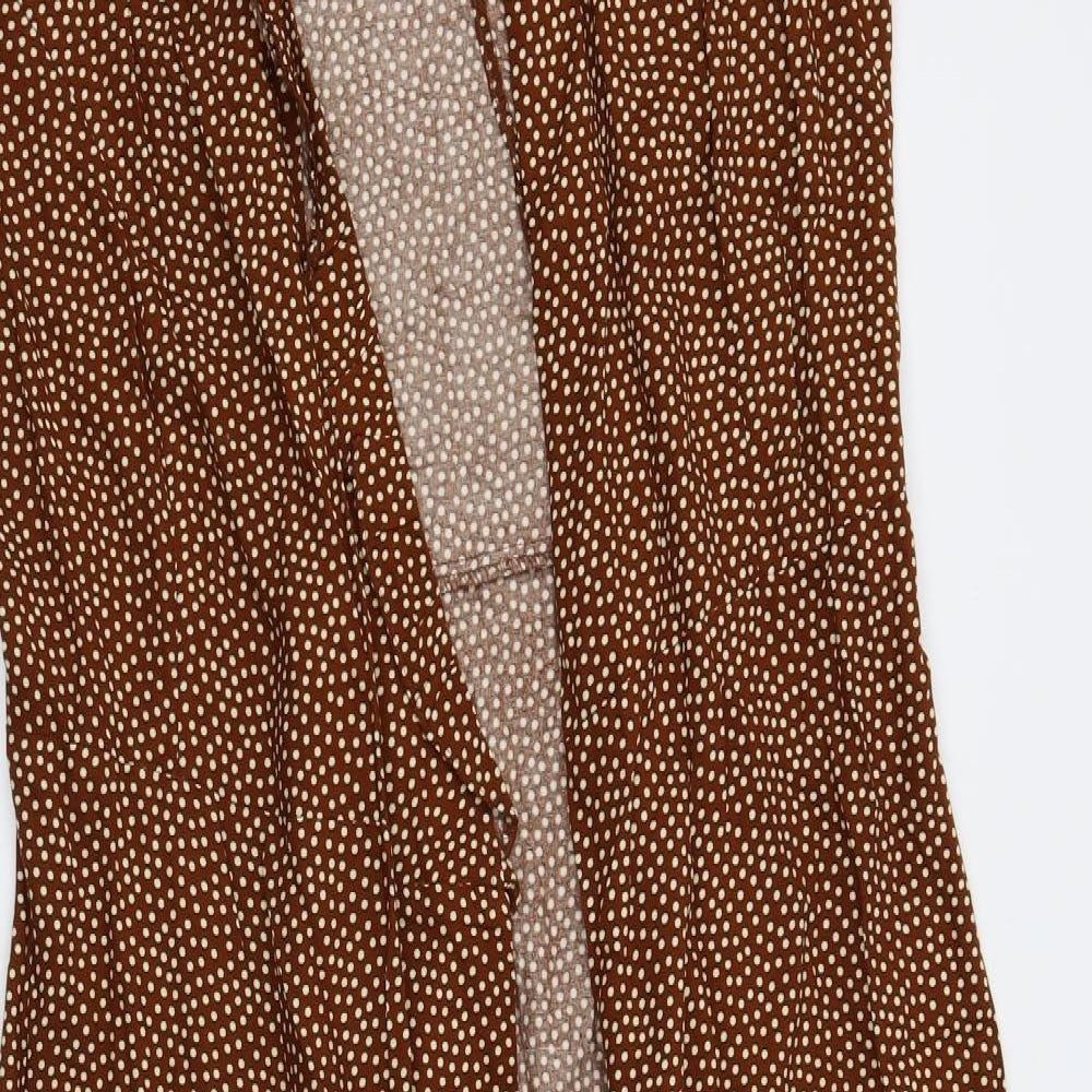 Primark Womens Brown Polka Dot  Wrap Blouse Size 10