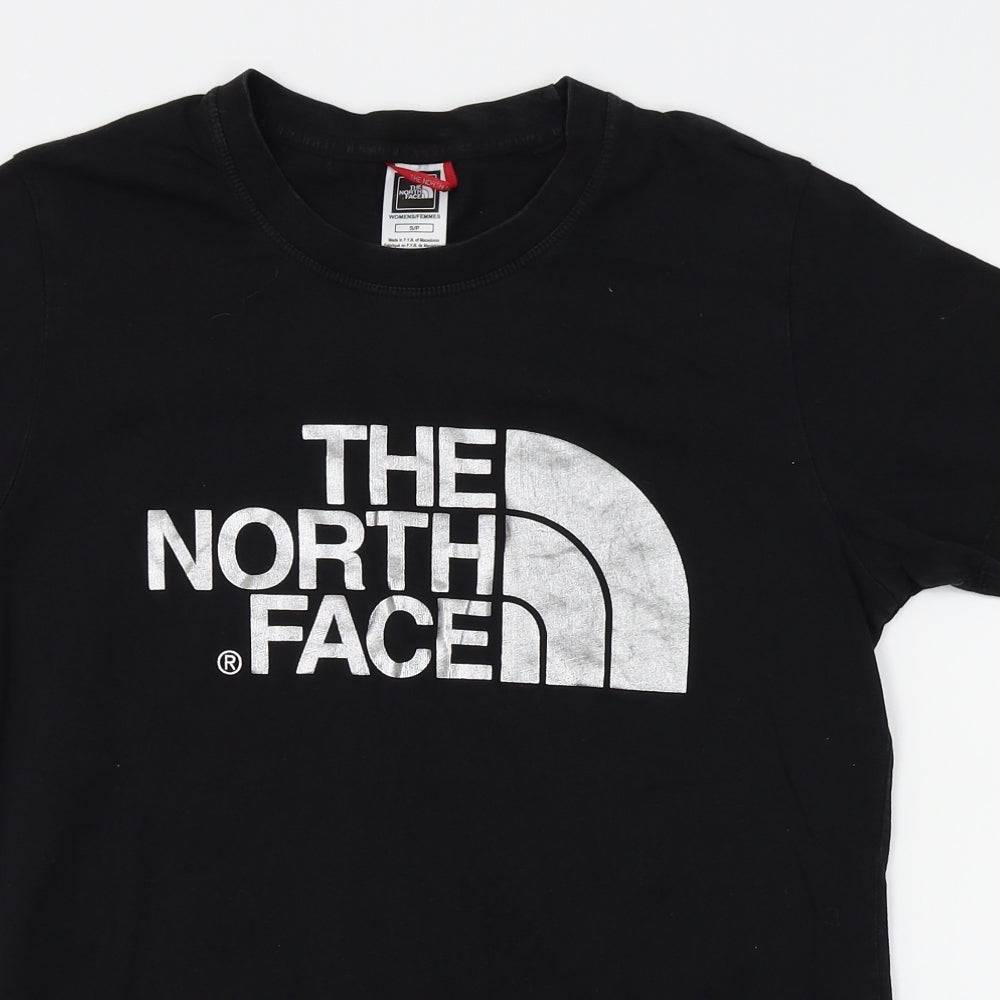 The North Face Womens Black   Basic T-Shirt Size S  - shiny logo