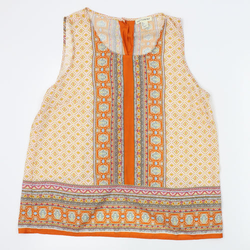 artisan NY Womens Orange Fair Isle  Basic Tank Size L