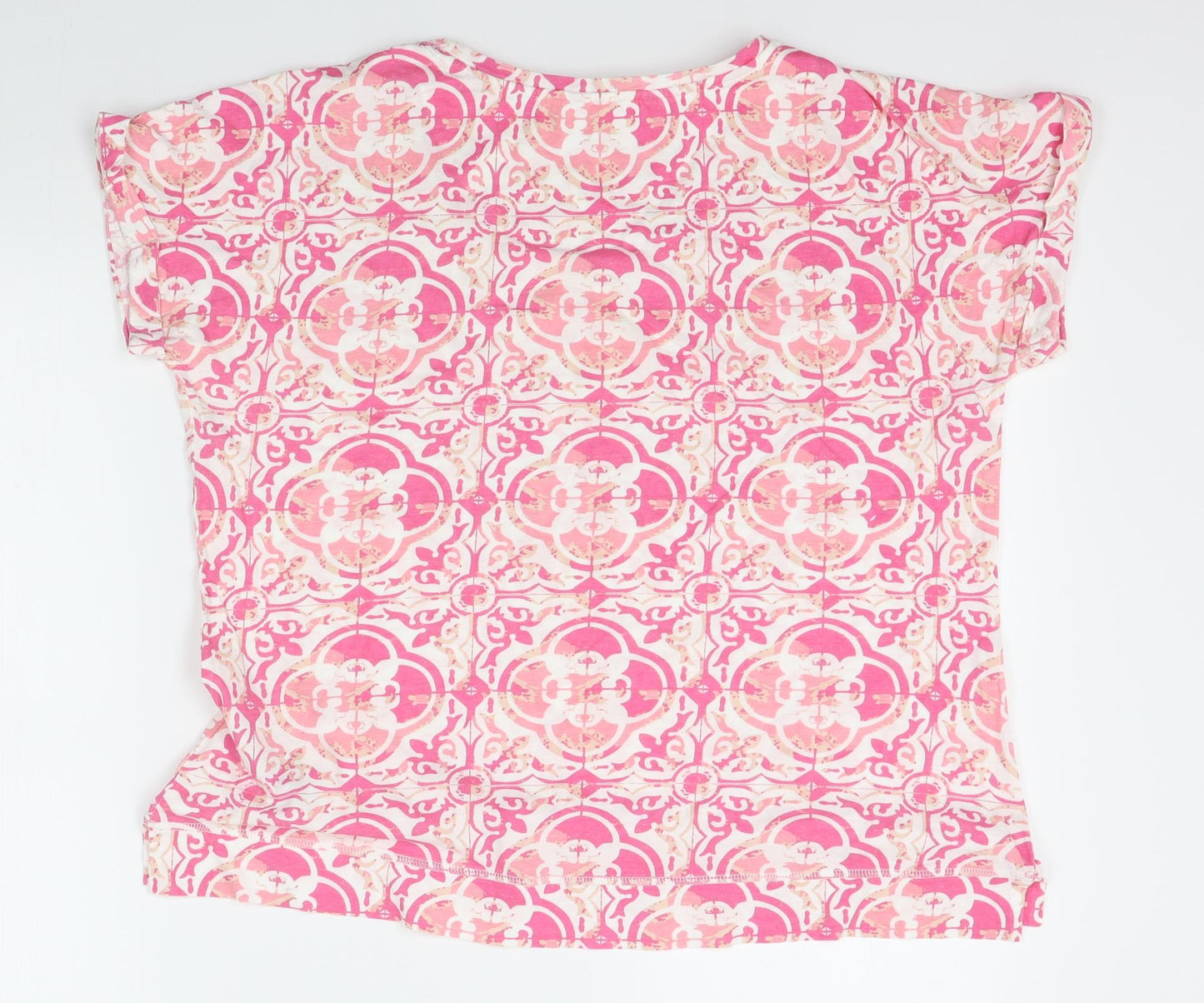 M&S Womens Pink Geometric  Basic T-Shirt Size 14