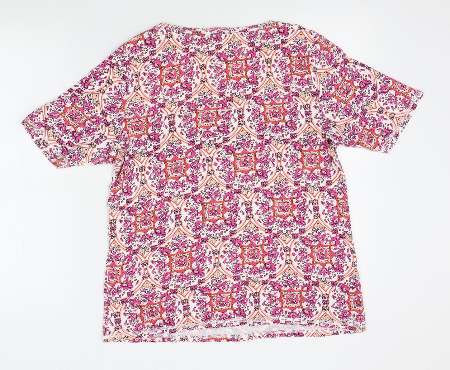 M&S Womens Pink Floral  Basic T-Shirt Size 16