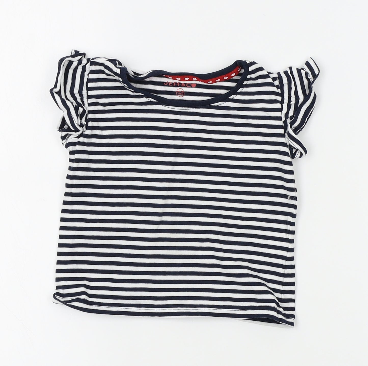 Jeff & co Baby White Striped  Basic T-Shirt Size 18-24 Months