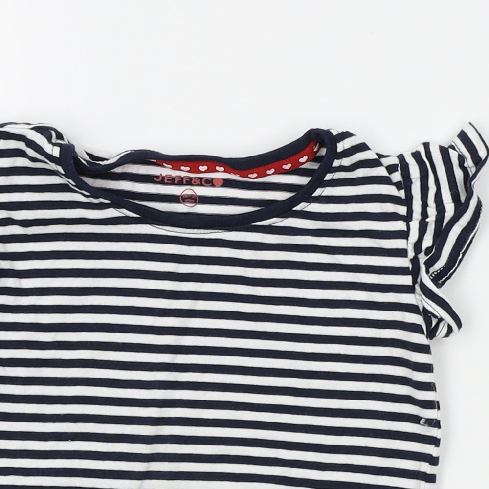 Jeff & co Baby White Striped  Basic T-Shirt Size 18-24 Months