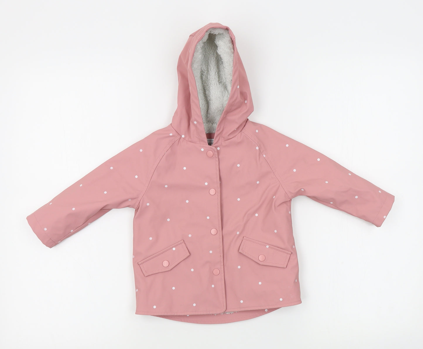 Primark Girls Pink Polka Dot  Rain Coat Coat Size 9-10 Years