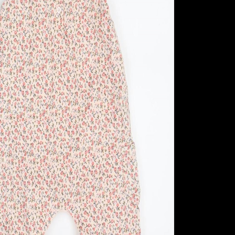NEXT Girls Pink Floral  Dungaree One-Piece Size 18-24 Months
