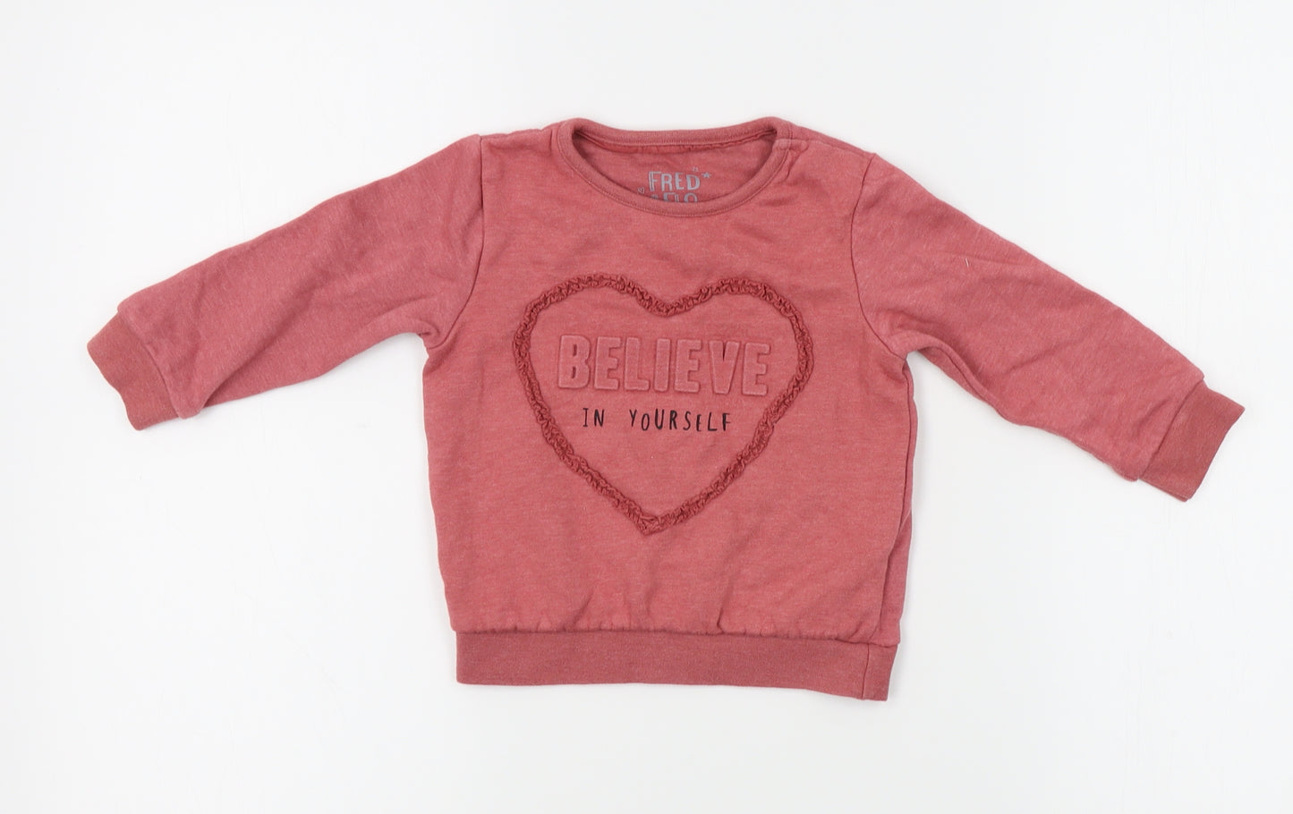 F&F Girls Pink   Pullover Jumper Size 12-18 Months