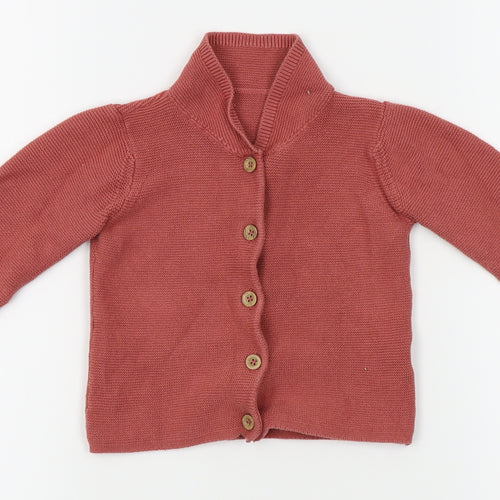 M&S Girls Red   Cardigan Jumper Size 12-18 Months