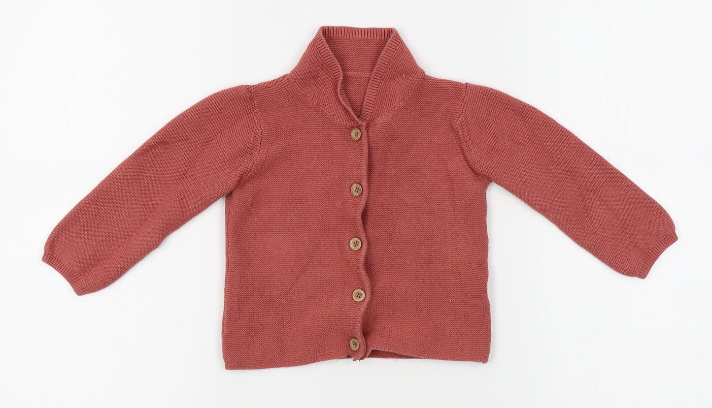 M&S Girls Red   Cardigan Jumper Size 12-18 Months