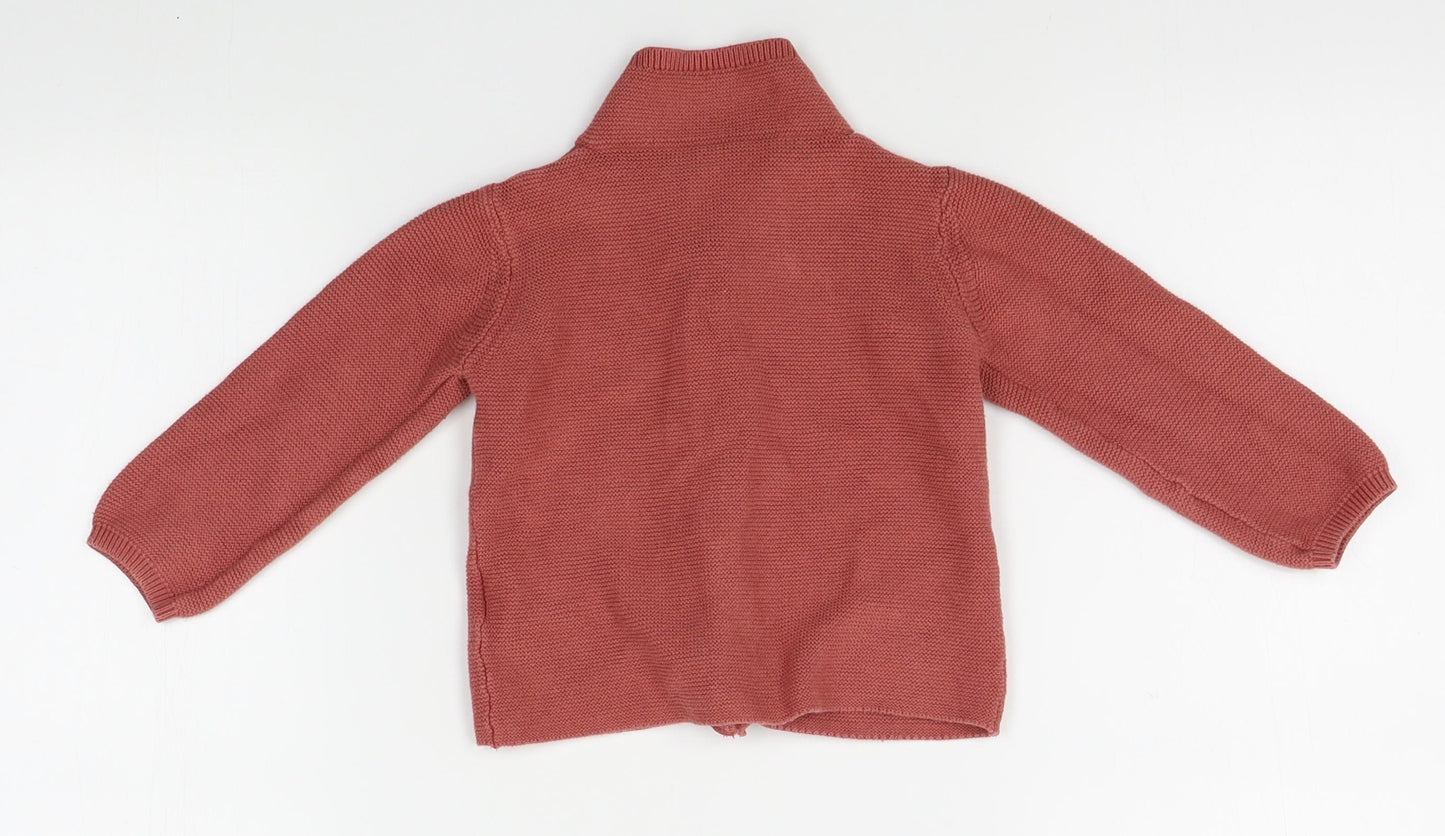 M&S Girls Red   Cardigan Jumper Size 12-18 Months