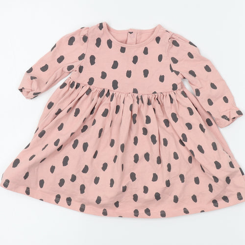 M&S Girls Pink Polka Dot  A-Line  Size 6-9 Months