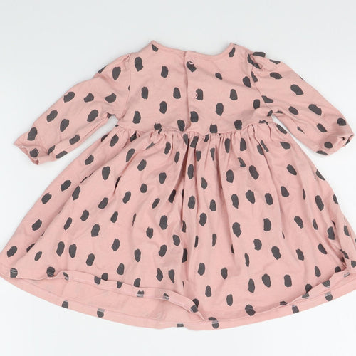 M&S Girls Pink Polka Dot  A-Line  Size 6-9 Months