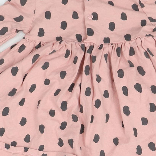 M&S Girls Pink Polka Dot  A-Line  Size 6-9 Months