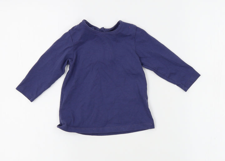 M&S Girls Blue   Basic T-Shirt Size 6-9 Months