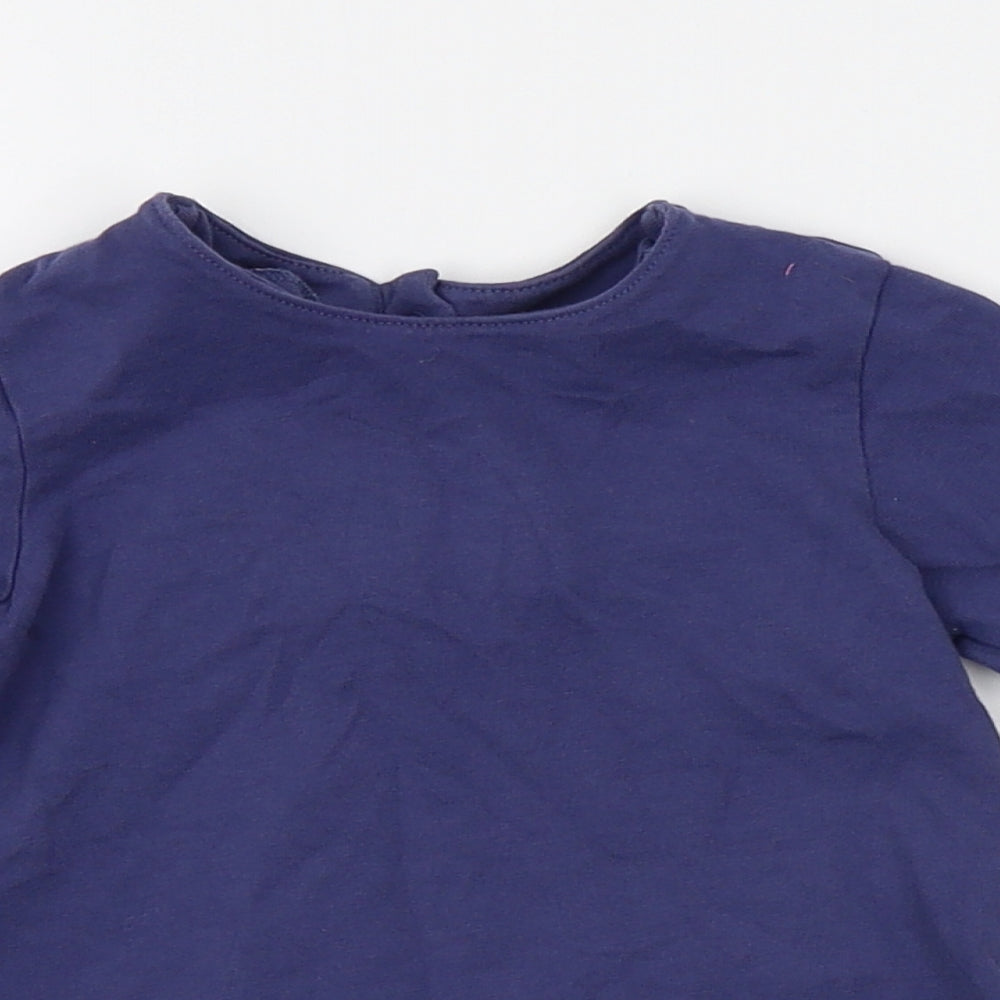 M&S Girls Blue   Basic T-Shirt Size 6-9 Months