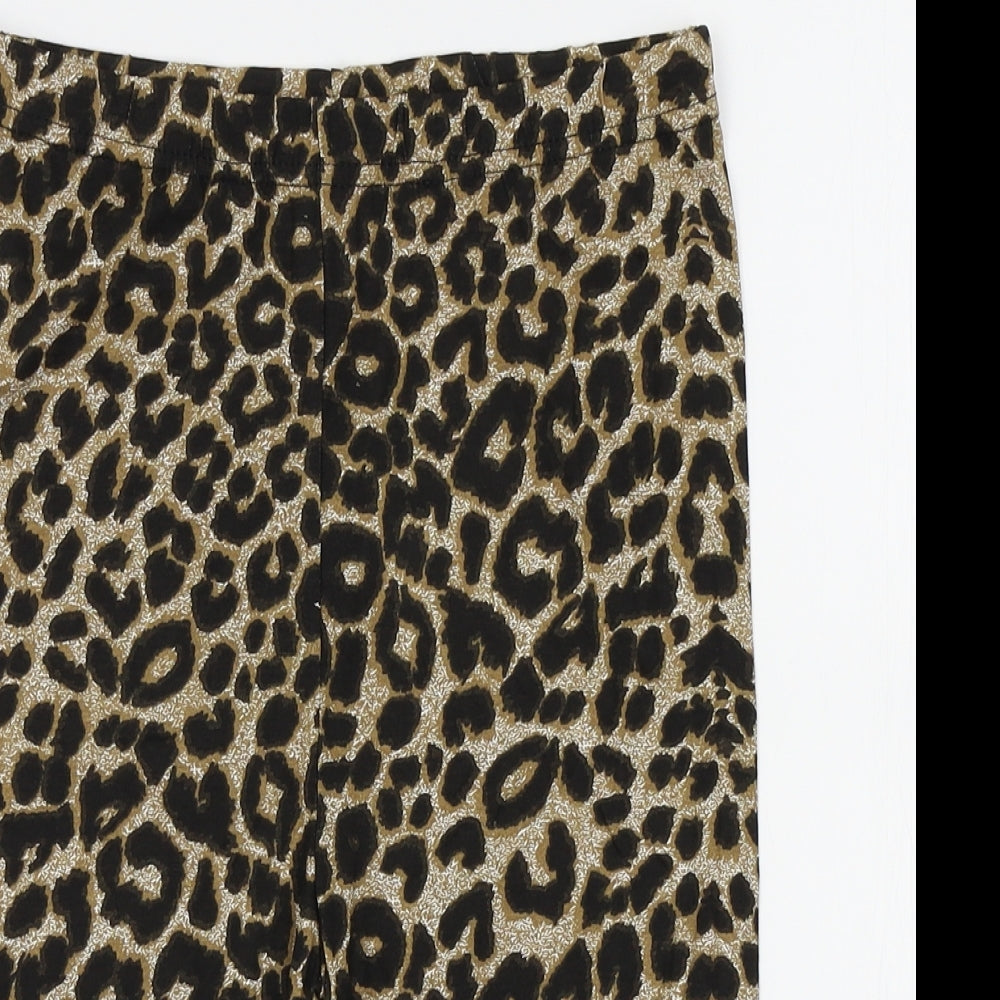 PRETTYLITTLETHING Womens Yellow Animal Print   Sleep Shorts Size 10